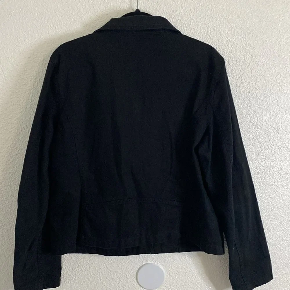 American living- black Jean Moto jacket-size extra large